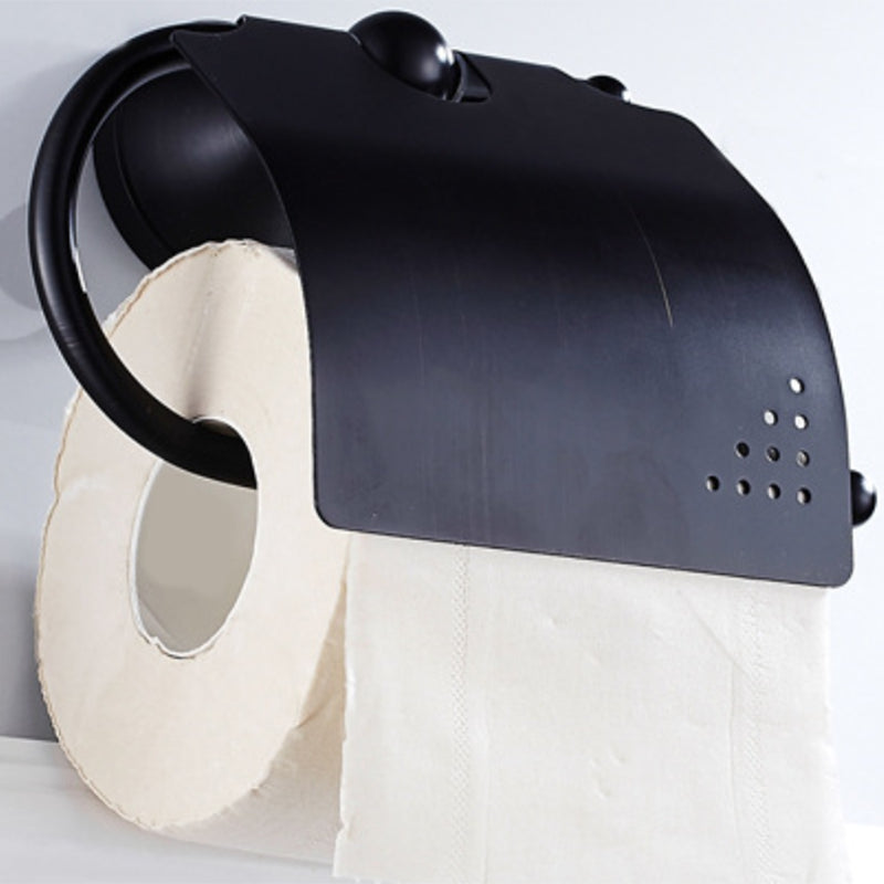 Hjemix | Metallbaderom sett 4-delt Tradisjonell stil Svart badeaccessoriesett