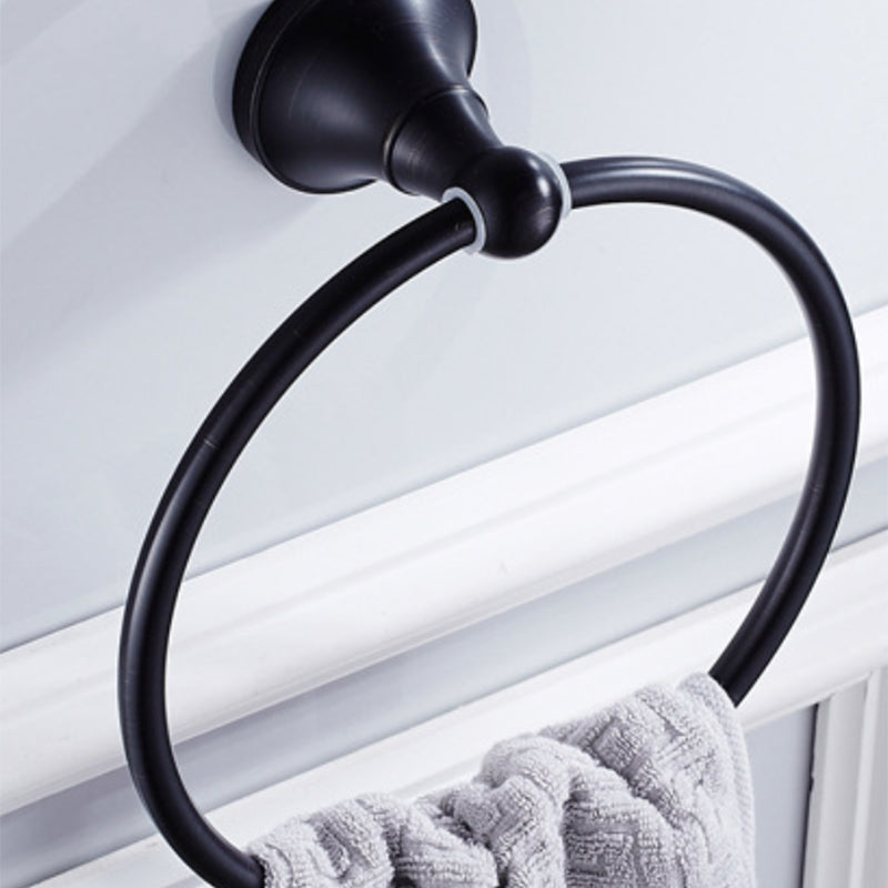 Hjemix | Metallbaderom sett 4-delt Tradisjonell stil Svart badeaccessoriesett