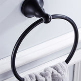 Hjemix | Metallbaderom sett 4-delt Tradisjonell stil Svart badeaccessoriesett