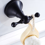 Hjemix | Metallbaderom sett 4-delt Tradisjonell stil Svart badeaccessoriesett