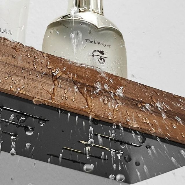 Hjemix | Solid Tre Baderoms Organizer Hyller Uten Borhull