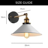Hjemix | Hvit industriell vintage vegglampe