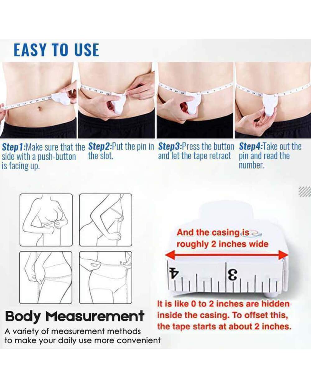 Hjemix | Automatisk Teleskopisk Bærbart Målebånd