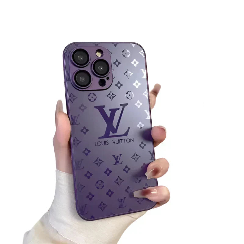 Hjemix | Luksuriøs Louis Vuitton Frosted Matte Etui for iPhone 13 / 14 / 15 Serie