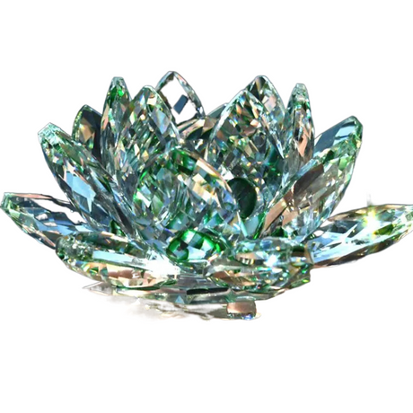 Hjemix | Krystall Lotusblomst Figur Hjem Bryllupsdekorasjon Glasskunst Samling Papirvekt Kontorbord Smykker Souvenir Gaver