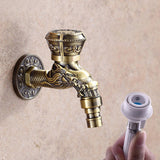 Hjemix | Vintage Classic Faucet Water Lock Single Handle Dragon Engraving Wall Mounted Faucet