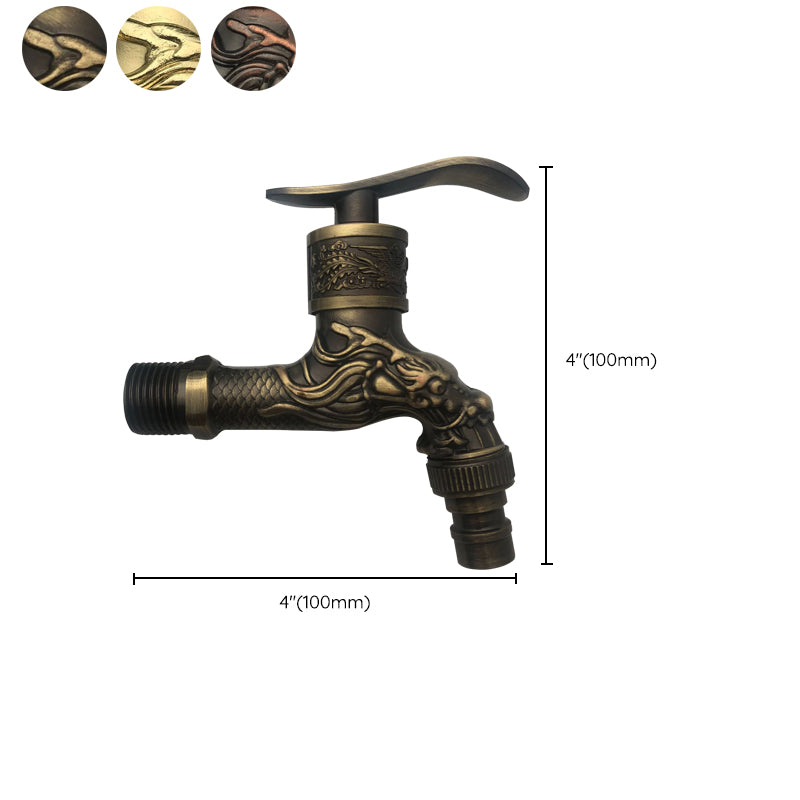 Hjemix | Vintage Classic Faucet Water Lock Single Handle Dragon Engraving Wall Mounted Faucet
