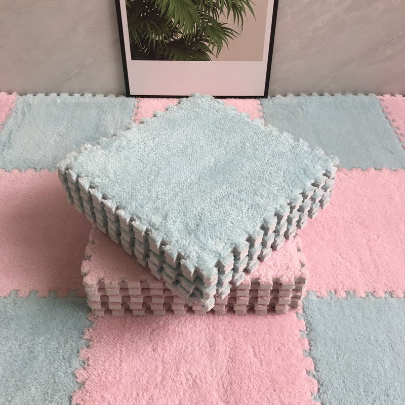 Hjemix | Fargefading Resistant Teppeflis Solid Color Interlocking Teppeflis