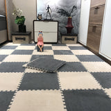 Hjemix | Fargefading Resistant Teppeflis Solid Color Interlocking Teppeflis