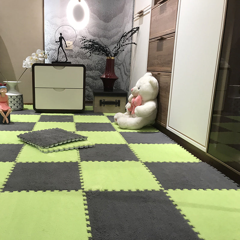 Hjemix | Fargefading Resistant Teppeflis Solid Color Interlocking Teppeflis