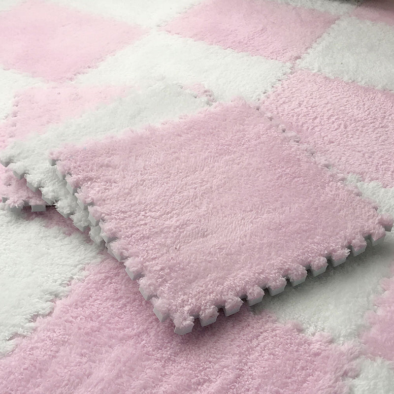 Hjemix | Fargefading Resistant Teppeflis Solid Color Interlocking Teppeflis