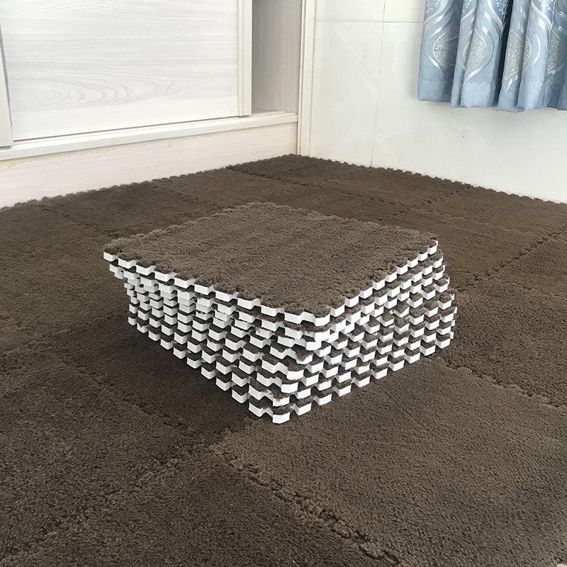 Hjemix | Fargefading Resistant Teppeflis Solid Color Interlocking Teppeflis