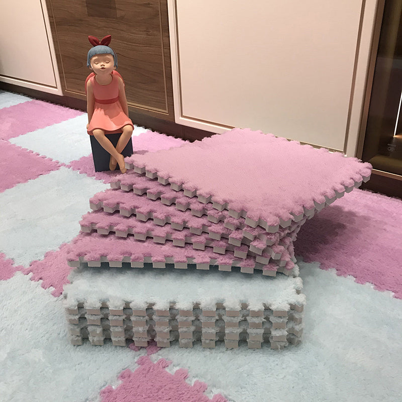 Hjemix | Fargefading Resistant Teppeflis Solid Color Interlocking Teppeflis