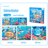 Hjemix | Tre 3-i-1 Magnetisk Avansert Falt Puslespill