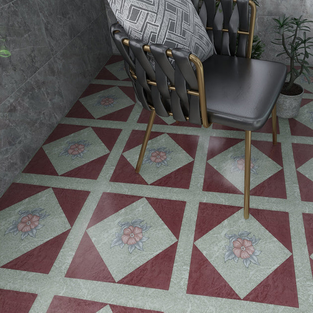 Hjemix | Peel and Stick PVC Gulv Matte Vinylgulv med Steintlook