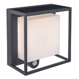 Hjemix | Lutec 6934601118 Curtis LED Antrasitt Solenergi Utendørs Moderne Firkantet Overflate-Montert Vegglampe med PIR