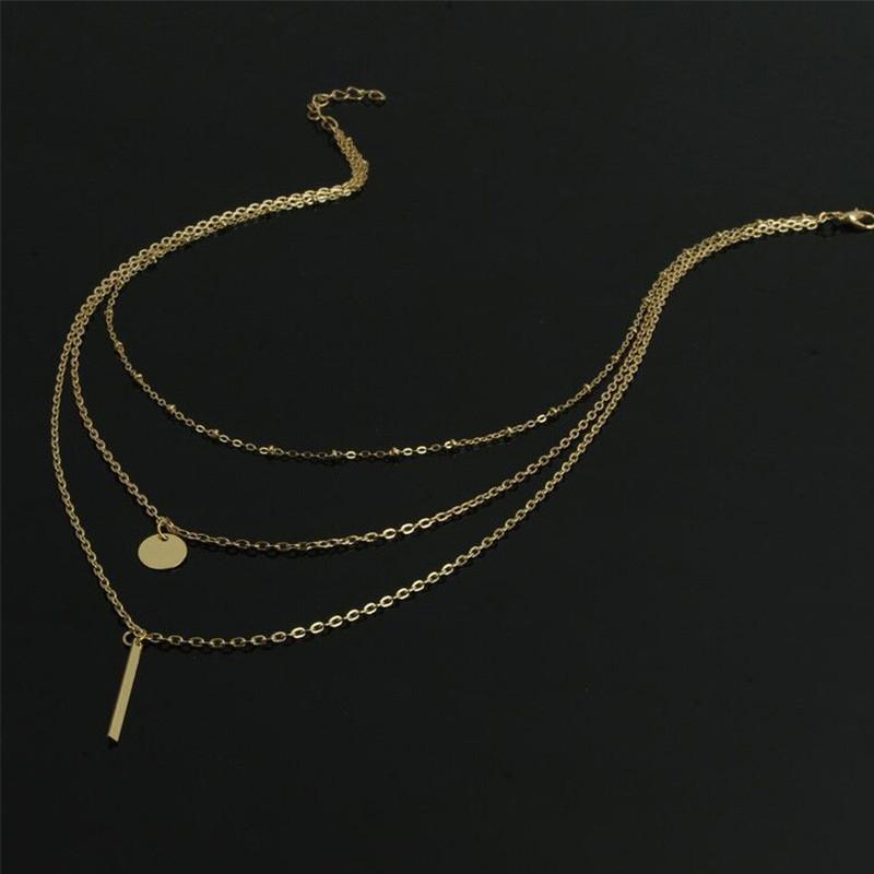 Hjemix | Multilayer Pendant Lang Kjede Halskjede