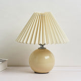 Hjemix | Nordisk minimalistisk 1-lampe bordlampe laget av keramikk med folder