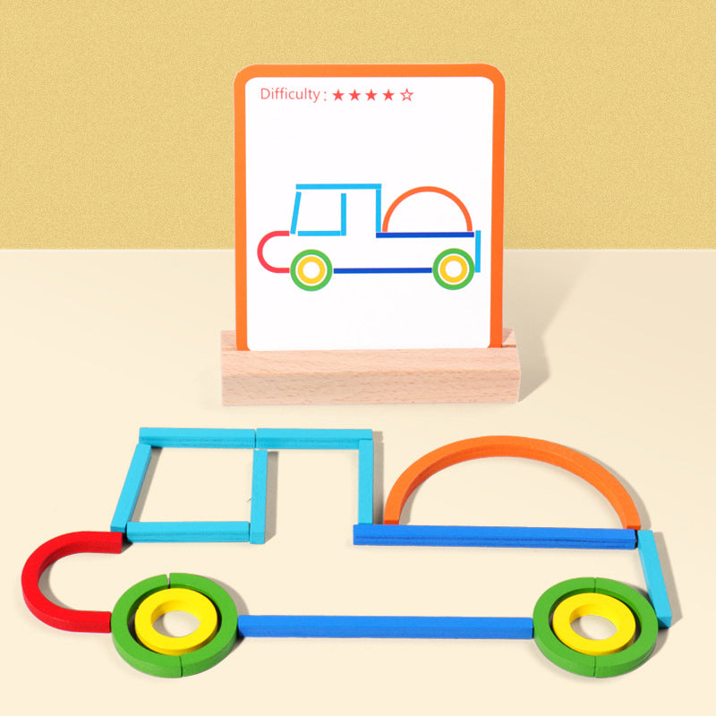 Hjemix | Montessori Barns Puslespill Logikktrening Ring Spill