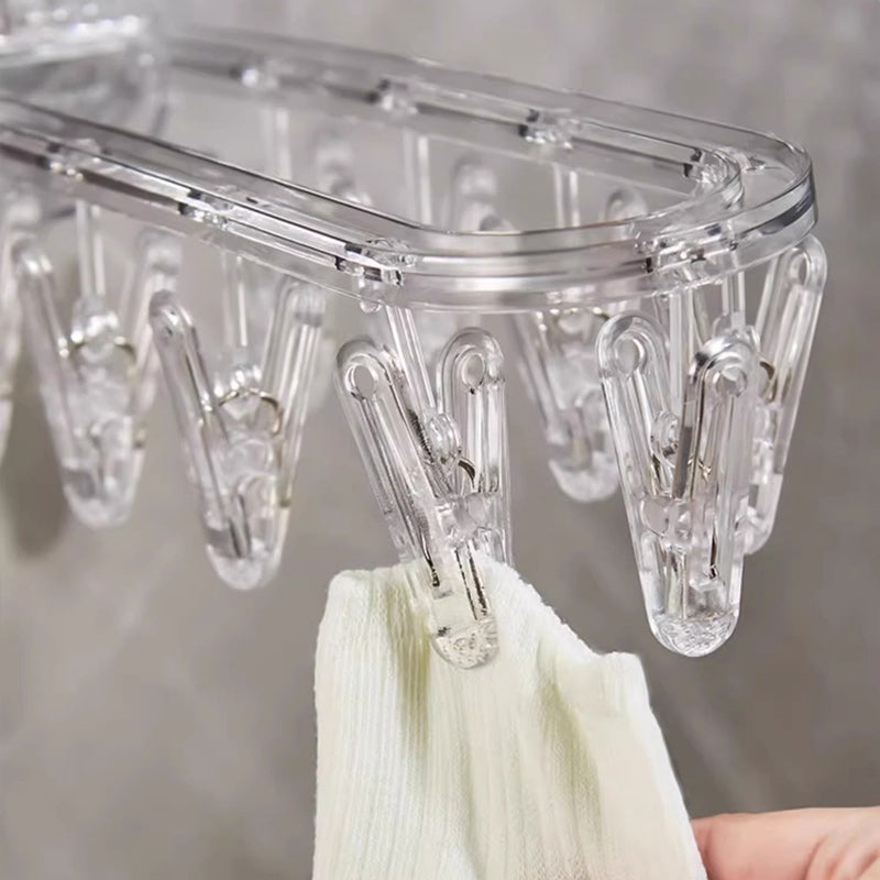 Hjemix | Sugkop sammenleggbart klesstativ med klips