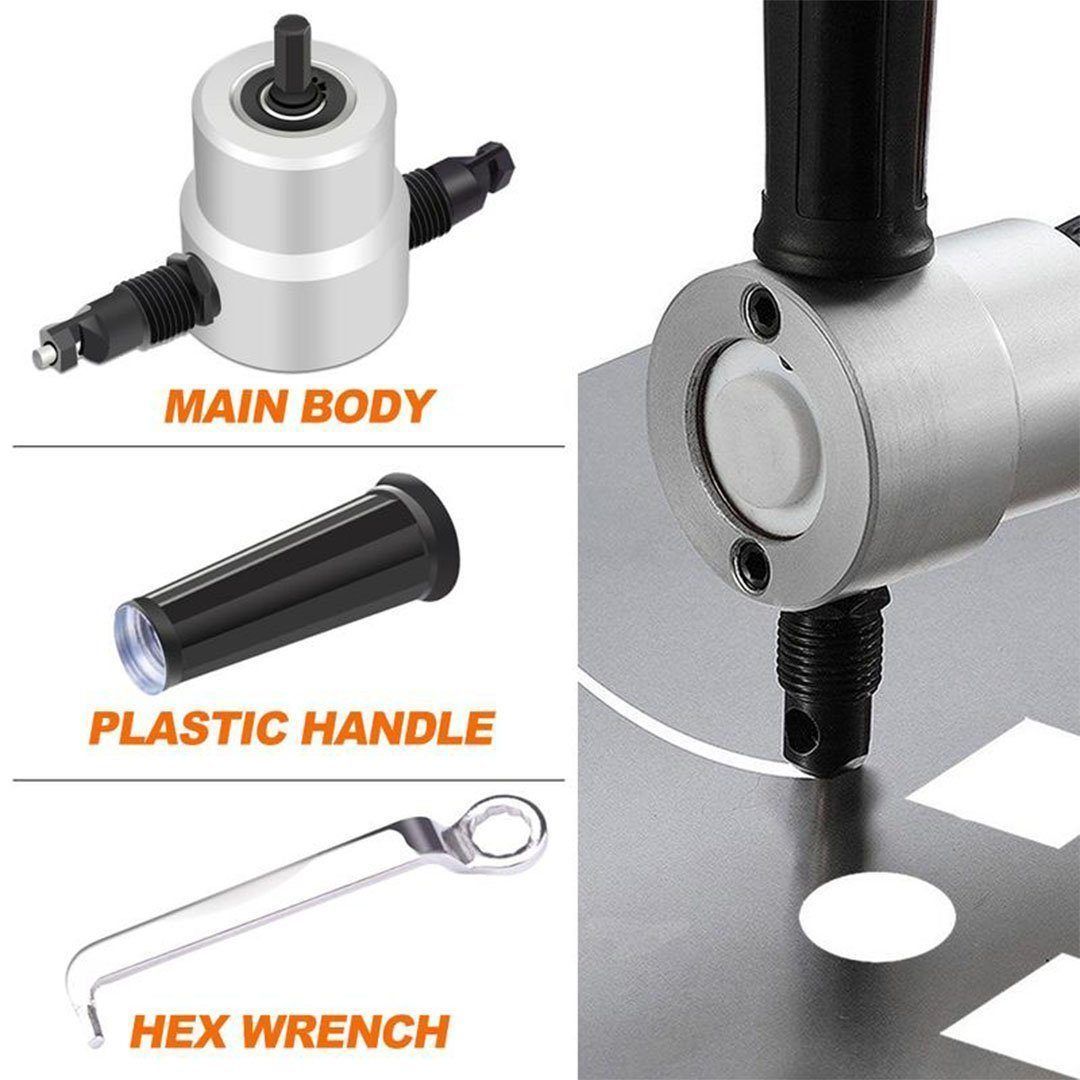 Hjemix | Nibbler Cutter Drill Attachment Dobbel Hode Metallplate