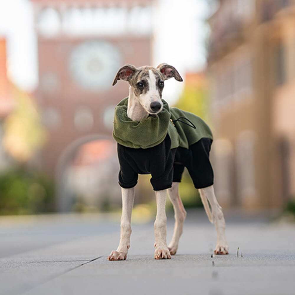 Hjemix | Full Protection Polar Fleece Hundedress med Avtagbar Krage