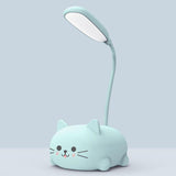 Hjemix | Mini Tegneserie Katt LED Øyevern Leselampe USB Oppladbar Skrivebordlampe