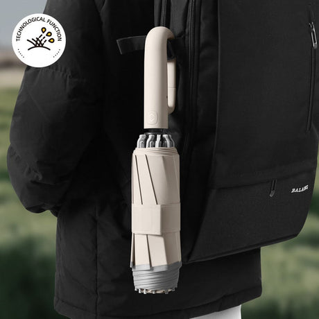 Hjemix | Ring spenne paraply, Reflekterende sikkerhetsstripe, Solid vindbestandig, Reiseportabel