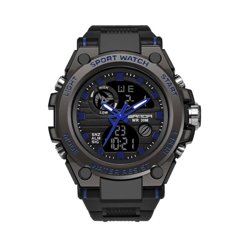 Hjemix | Sporty Dual-Display Mode Multifunctional Waterproof Luminous Men's Wristwatch