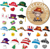 Hjemix | 🍁De beste julepyntene🎄Utskiftbart velkomstskilt med tre-nisse🎈