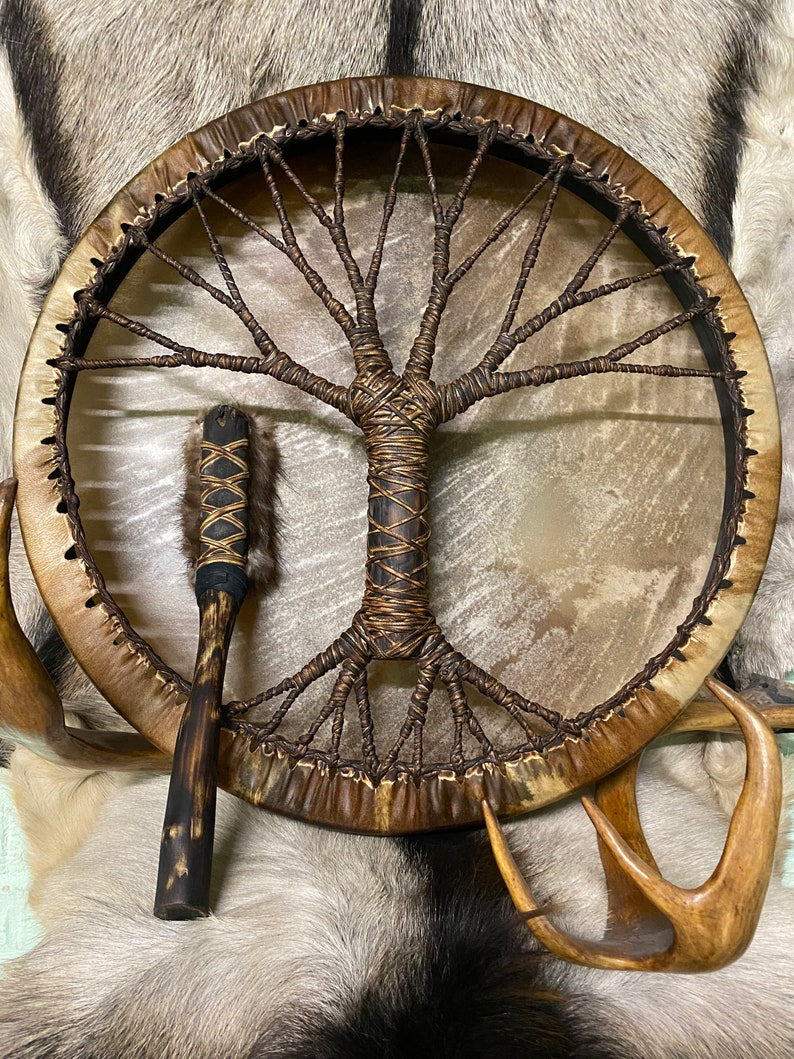 Hjemix | Shaman tromme "Livets tre" Sibirisk tromme Åndemusikk