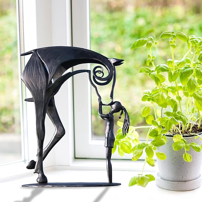 Hjemix | Moderne Metall Hest Statue
