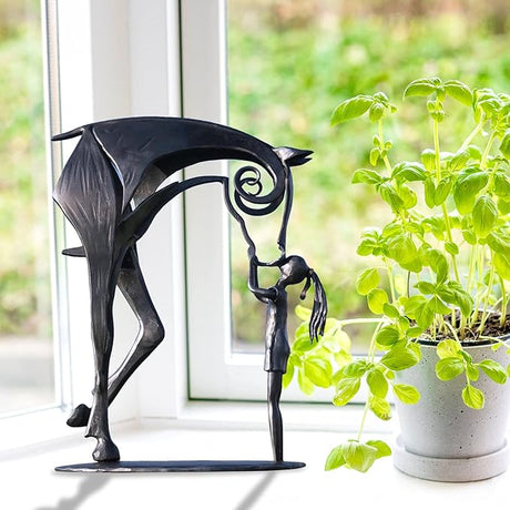 Hjemix | Moderne Metall Hest Statue