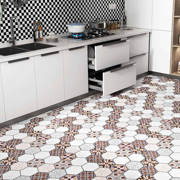 Hjemix | Multi-Tonal Stil Vinyl Plank Gulv Peel og Stick Porselen Flis Utseende PVC Gulv