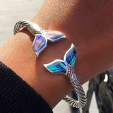 Hjemix | Abalone Shell Havfrue Hale SS Bangle Armbånd