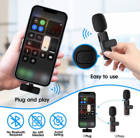 Hjemix | 2-Pack trådløs mikrofon for iPhone iPad