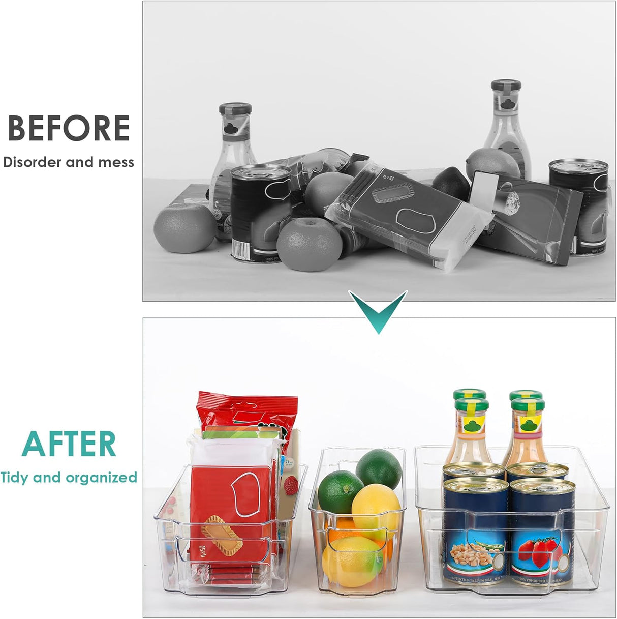 Hjemix | Gjennomsiktige Oppbevaringsbokser For Kjøleskap (4 Stykker) - Coolorganize