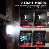 Hjemix | Ecarke 60W Bærbar Led Arbeidslys For Milwaukee M18, 6800 Lumens, Usb & Type C Lading