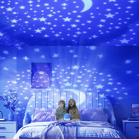 Hjemix | Prosjektor Nattlys for Barn 15 Sett med Filmer Type-C Lading