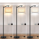 Hjemix | Gulvlampe med 3 fargetemperaturer LED-pære, gulvlampe høy industriell gulvlampe for lesing på soverom, kontor, hvit lampeskjerm inkludert