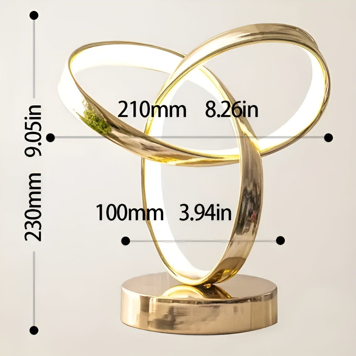 Hjemix | Lampe - Luksus Gull Möbius Ring Skrivebords Leselampe