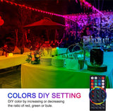 Hjemix | Monococo 25W Rgb Led Flomlys 4 Pakke, Vanntette Fargeendrende Lys Med Fjernkontroll