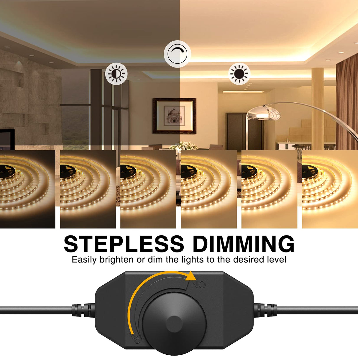 Hjemix | Onforu 20m Varm Hvit Led Strips, Dimmbar 3000K, 1200 Leds For Hjem