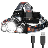 Hjemix | Hqdz-Td 20000 Lumen Oppladbar Hodelykt - Vanntett, Justerbart Lys For Utendørs, Jakt, Camping