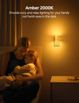 Hjemix | Kindeep Amber Nattlys Med Dusk Til Dawn Sensor, Dimmbar 5-120Lm, 2 Pakke For Soverom &