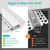Hjemix | Hunhun 10-Pack 6.6Ft Led Aluminium Kanal Med Diffuser, Trimless Innfelt Belysning, Sølv
