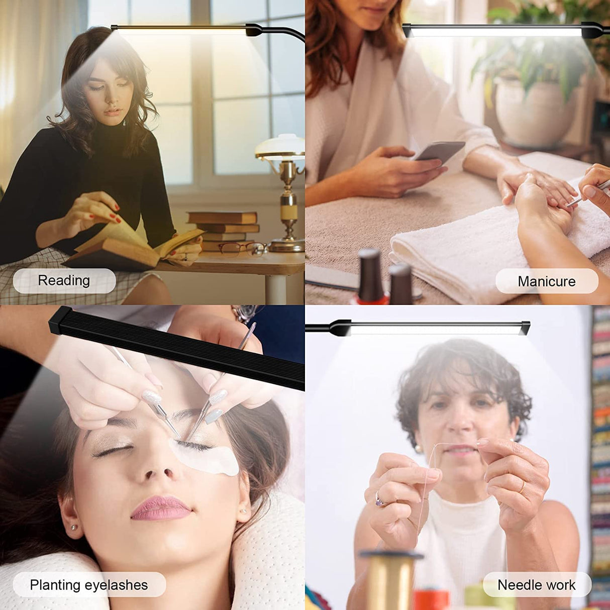 Hjemix | Jcotton Justerbar Gåsehals Led Gulvlampe For Vipper Extensions & Makeup - Svart 01