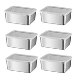 Hjemix | Rustfritt Stål Matlagringsboks med Lokk, Lunsj, Snack Oppbevaringsboks