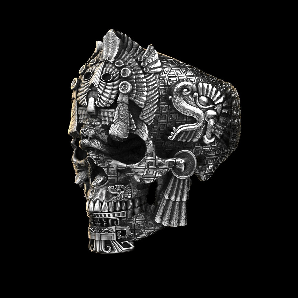 Hjemix | Sølv svart skull ring
