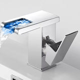 Hjemix | Moderne vannfall tut baderom vask med LED messing baderom vask